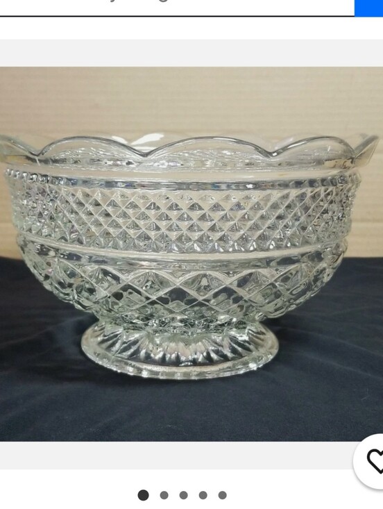 Other - Wexford Glass Pedestal Serving Bowl - Elegant Diamond Pattern 10 X 6